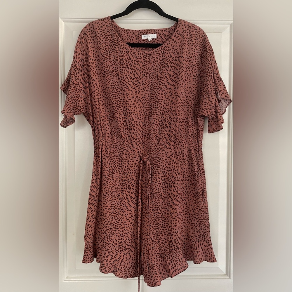 Little Lies Leopard Print Romper with Ruffles